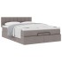 Cama otomana con colchón tela gris pardo 140x200
