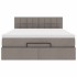 Cama otomana con colchón tela gris pardo 140x200