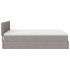 Cama otomana con colchón tela gris pardo 140x200