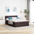 Cama otomana con colchón marrón oscuro 140x190 cm
