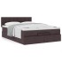 Cama otomana con colchón marrón oscuro 140x190 cm