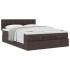 Cama otomana con colchón marrón oscuro 140x190 cm