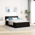 Cama otomana con colchón tela negra 140x200