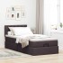 Cama otomana con colchón marrón oscuro 90x200 cm