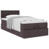 Cama otomana con colchón marrón oscuro 90x200 cm