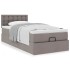 Cama otomana con colchón tela gris pardo 100x200