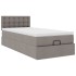 Cama otomana con colchón tela gris pardo 100x200