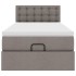 Cama otomana con colchón tela gris pardo 100x200