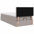 Cama otomana con colchón tela gris pardo 100x200