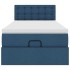 Cama otomana con colchón tela azul 100x200