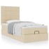 Cama otomana con colchón crema 90x200 cm