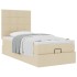 Cama otomana con colchón crema 90x200 cm