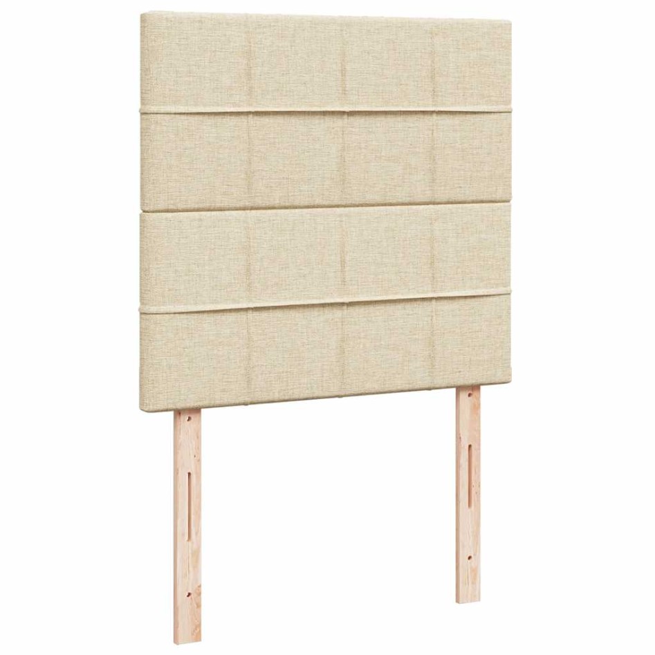 Cama otomana con colchón crema 90x200 cm