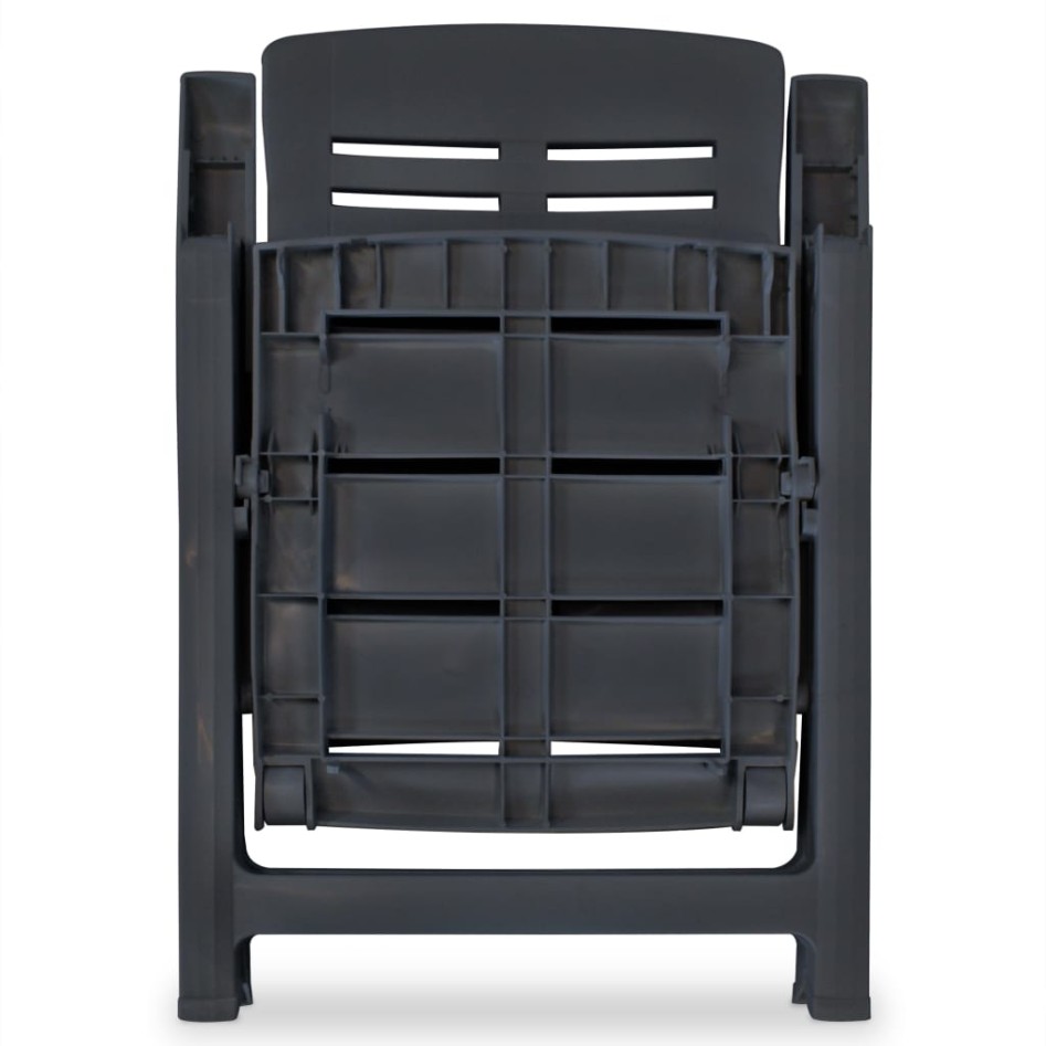 Sillas de jardín reclinables 4 unidades plástico gris