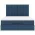 Estructura de cama otomana colchón tela azul pardo
