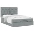 Estructura cama otomana con colchón tela gris claro 140x190