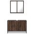 Set de muebles baño 2 pzas madera contrachapada marrón