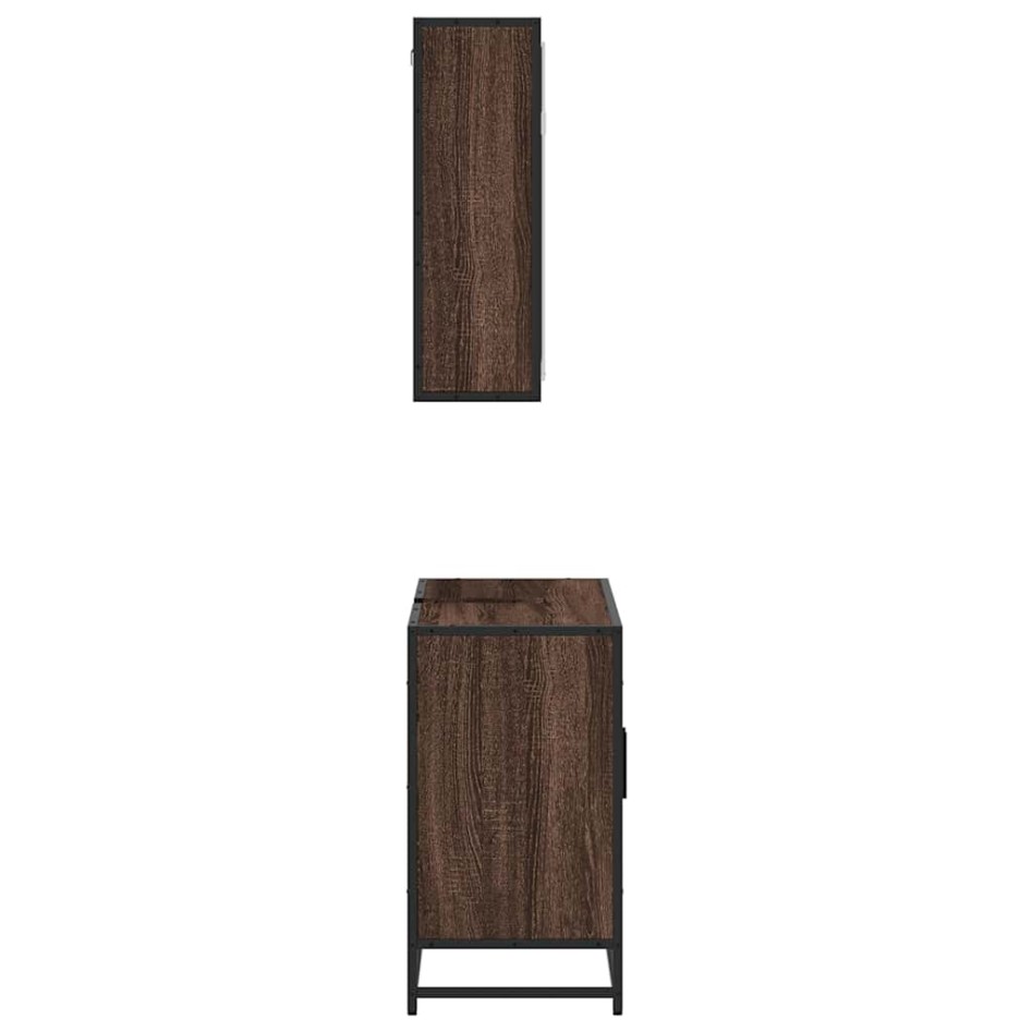Set de muebles baño 2 pzas madera contrachapada marrón