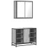 Set de muebles de baño 2 pzas madera contrachapada gris