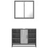 Set de muebles de baño 2 pzas madera contrachapada gris