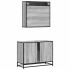 Set de muebles de baño 2 pzas madera contrachapada gris