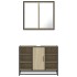 Set de muebles de baño 2 pzas madera contrachapada roble