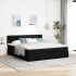 Estructura de cama otomana con colchón tela negra 160x200