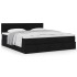 Estructura de cama otomana con colchón tela negra 160x200