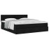 Estructura de cama otomana con colchón tela negra 160x200