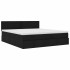 Estructura de cama otomana con colchón tela negra 160x200