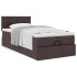 Cama otomana con colchón marrón oscuro 90x200 cm