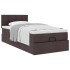 Cama otomana con colchón marrón oscuro 90x200 cm