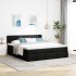 Estructura de cama otomana con colchón tela negra 160x200