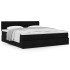 Estructura de cama otomana con colchón tela negra 160x200
