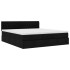Estructura de cama otomana con colchón tela negra 160x200