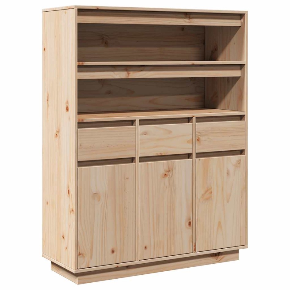 Aparador alto de madera maciza de pino 89x34x116,5
