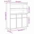 Aparador alto de madera maciza de pino 89x34x116,5