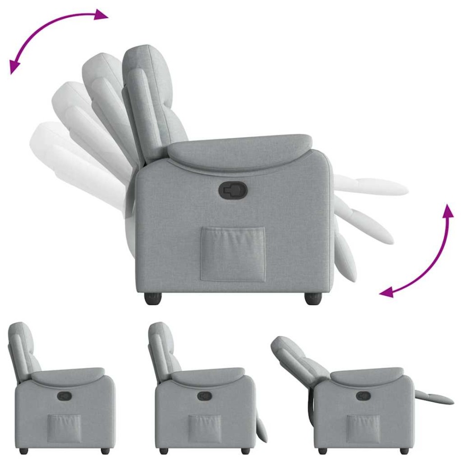 Sillón reclinable de tela gris