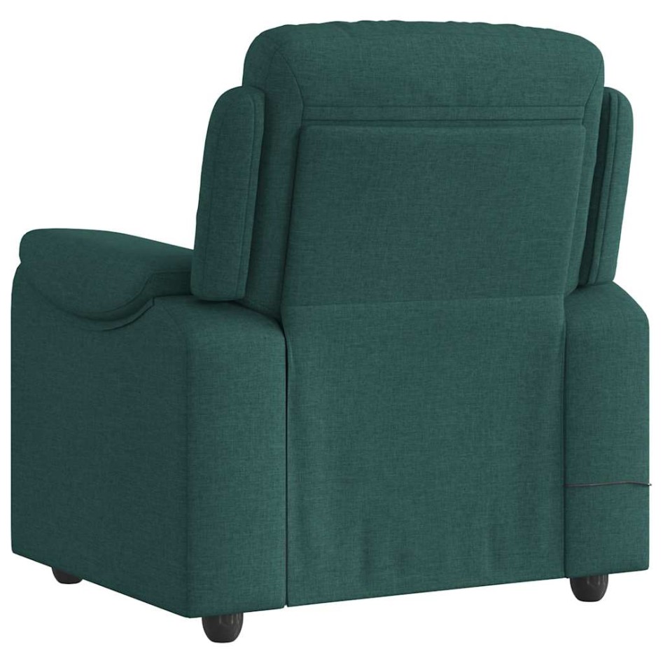 Sillón de masaje reclinable de tela verde