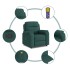 Sillón de masaje reclinable de tela verde