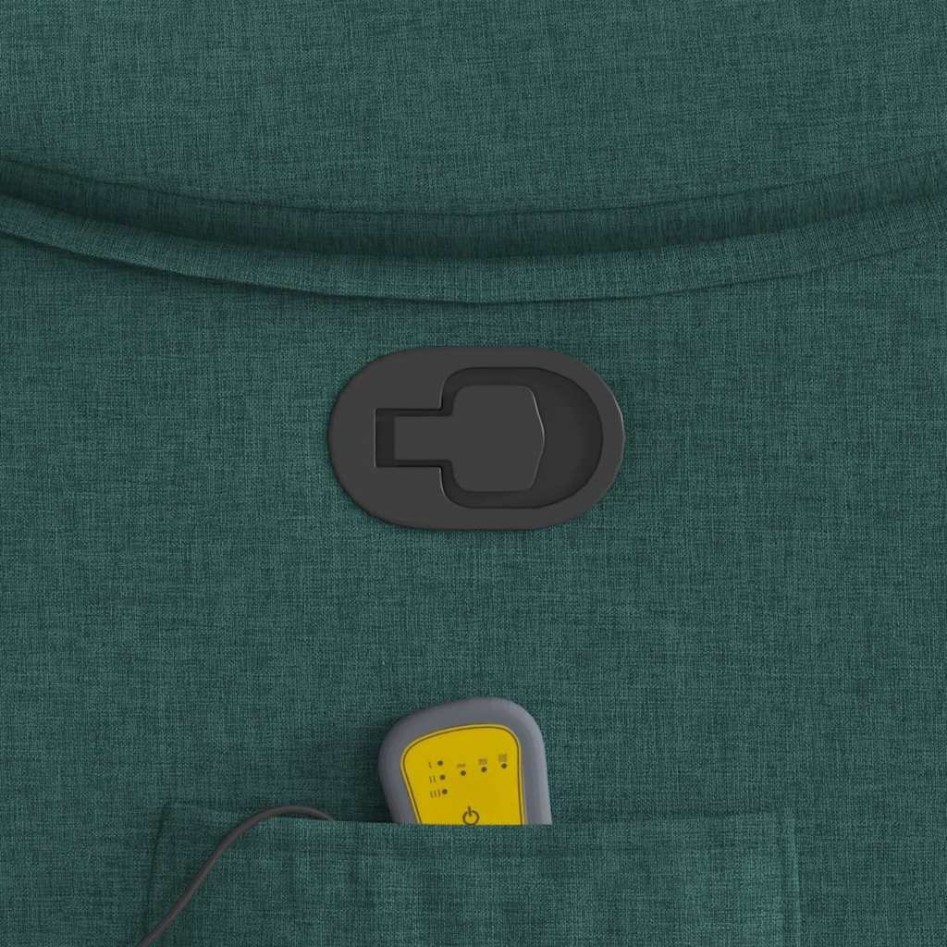 Sillón de masaje reclinable de tela verde