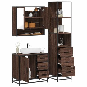 Set de muebles baño 3 pzas madera contrachapada roble