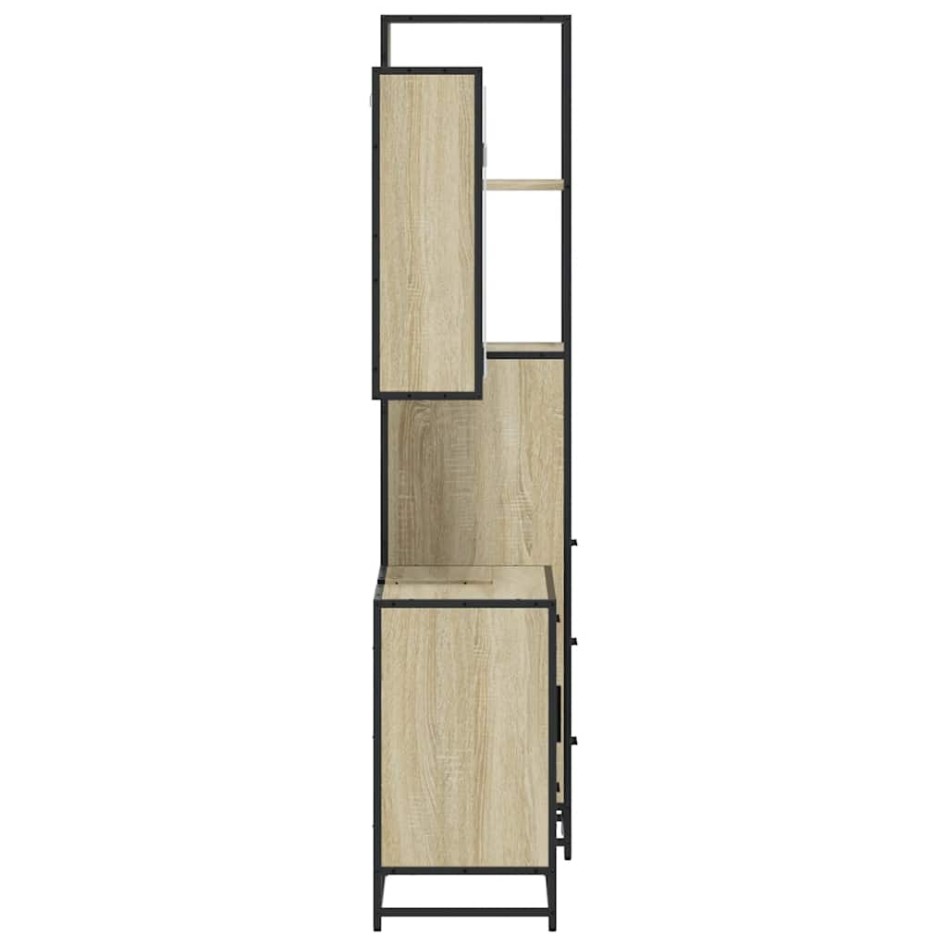 Set de muebles de baño 3 pzas madera contrachapada roble