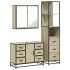 Set de muebles de baño 3 pzas madera contrachapada roble