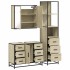 Set de muebles de baño 3 pzas madera contrachapada roble