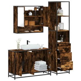 Set de muebles baño 3 pzas madera contrachapada roble
