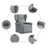Sillón reclinable de tela gris
