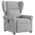 Sillón de masaje reclinable de tela gris