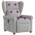 Sillón de masaje reclinable de tela gris