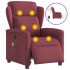 Sillón de masaje reclinable eléctrico tela rojo